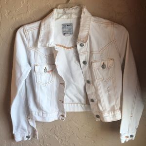 White distressed Old Navy jean jacket